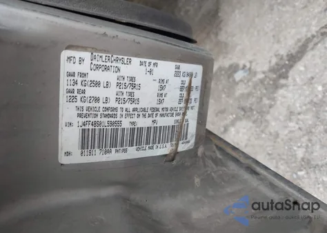 2001 Jeep Cherokee Sport z USA, uszkodzony, nr VIN 1J4FF48S01L590555